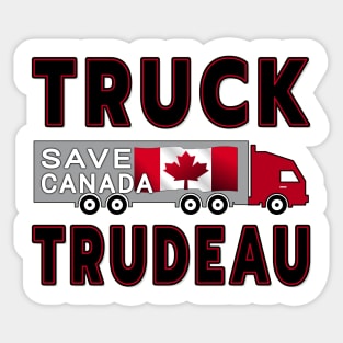 TRUCK TRUDEAU SAVE CANADA FREEDOM CONVOY OF TRUCKERS 2022 BLACK Sticker